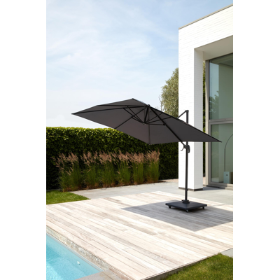 Calpe hangparasol in grijs aluminium met polyester parasoldoek - (zonder voet)