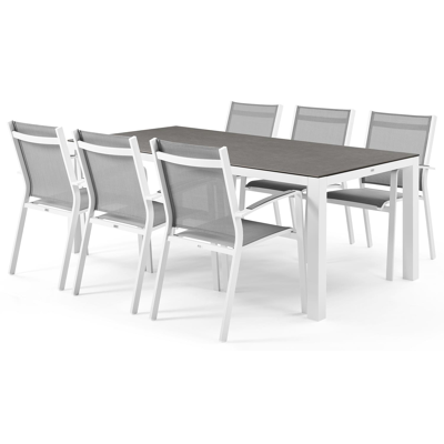 Tafelblad in volkeramiek op glas - Grijs - L 200  x B 100 cm