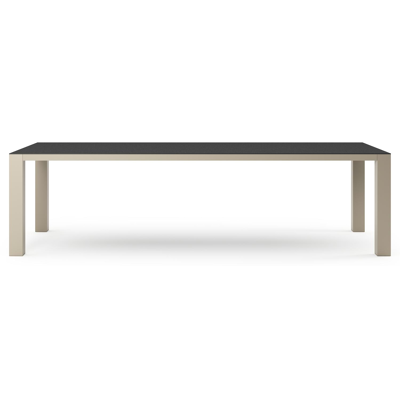 Nano tuintafel rechthoekig in beige aluminium en volkeramiek Nero Black - L 280 x B 110 x H 75 cm