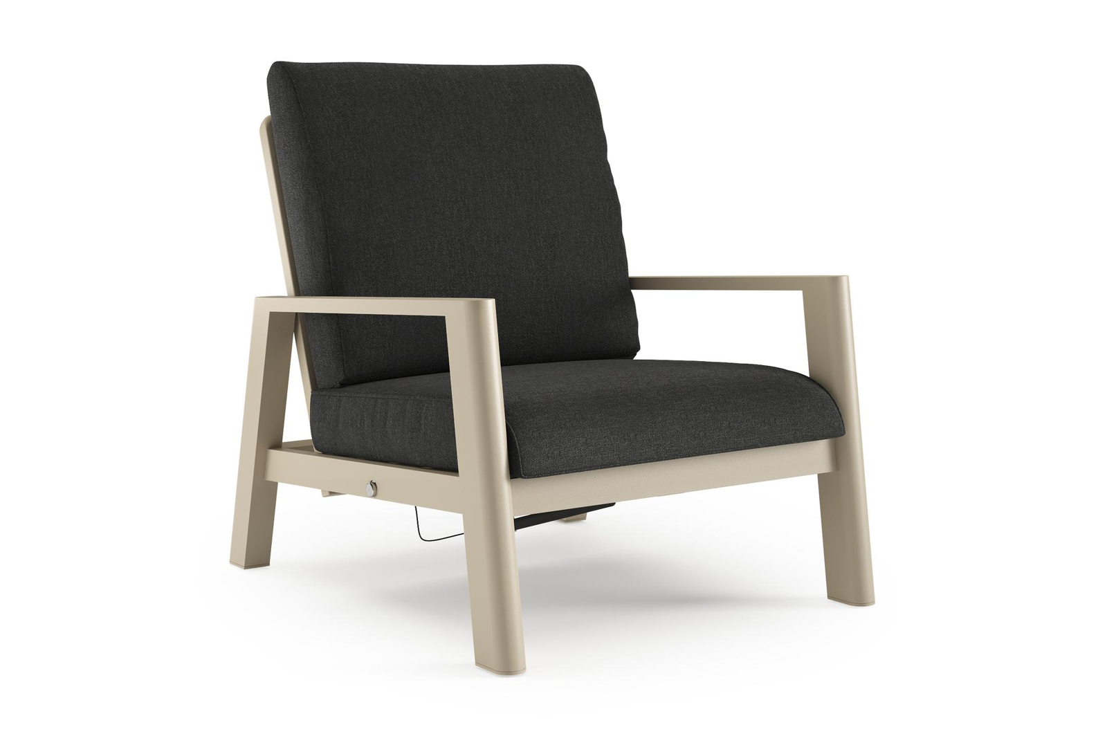 Cirello loungestoel 1-zit in beige aluminium met chartres sooty all weather sunbrella® luxe kussen