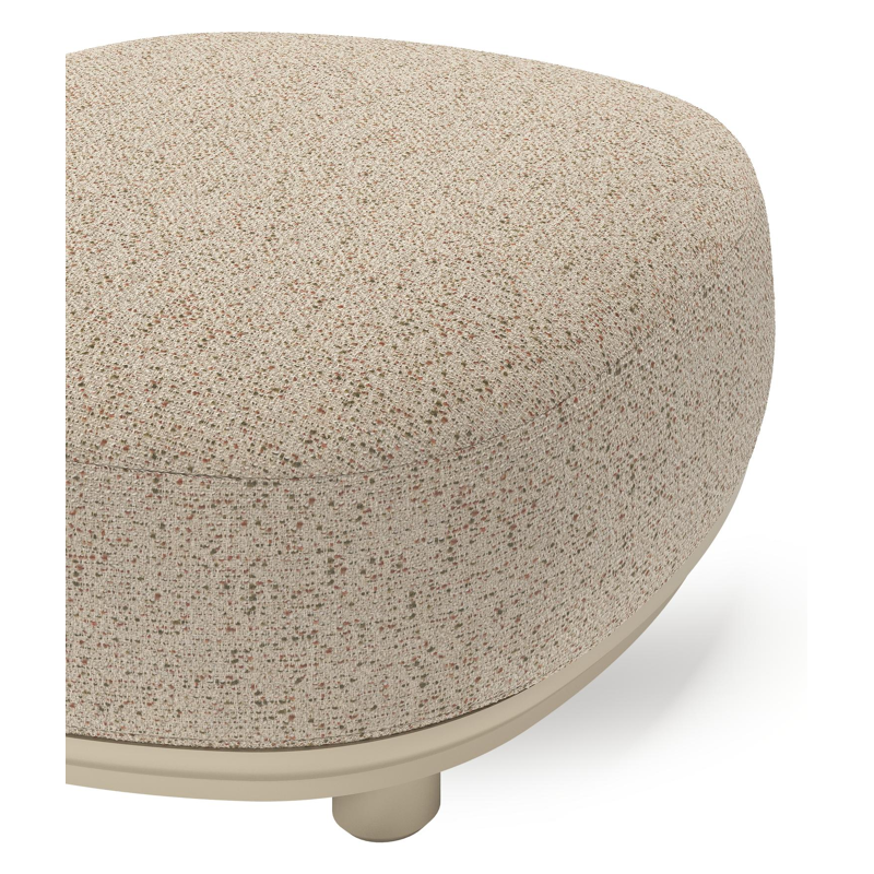 Vadelo poef in beige aluminium met bora jungle all weather cosytica kussen