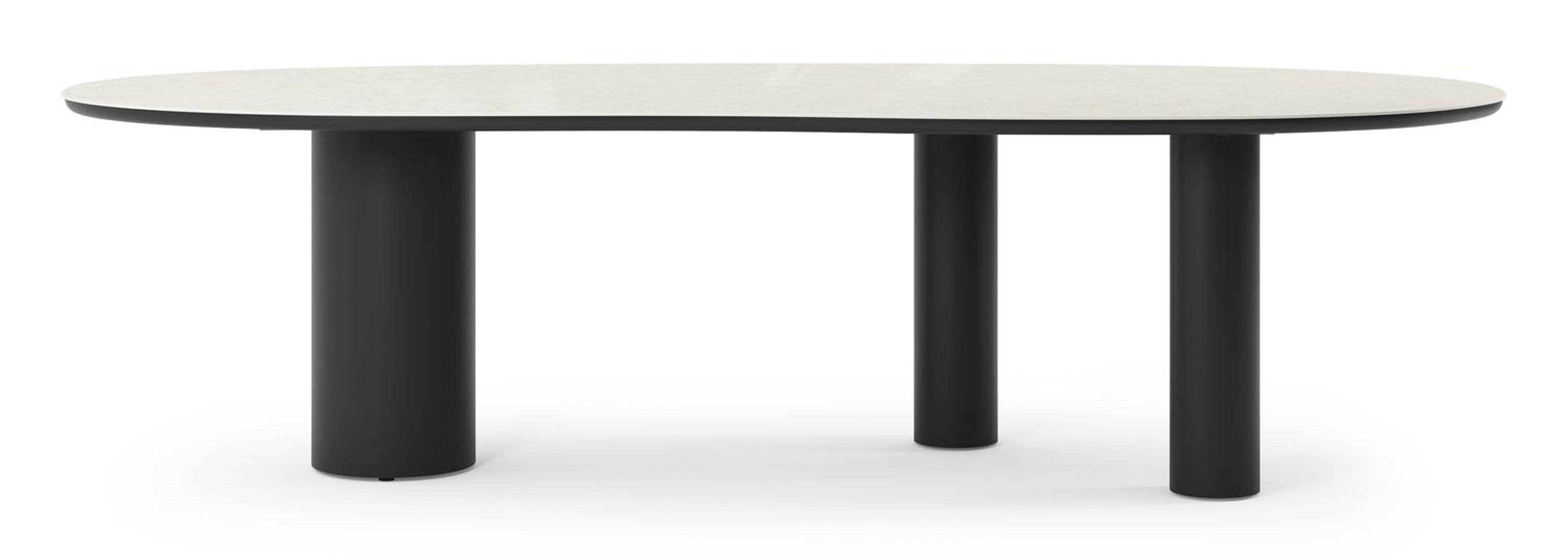 Organo tuintafel organisch in zwart aluminium en volkeramiek Shilin L 280 x B 120 x H 74 cm