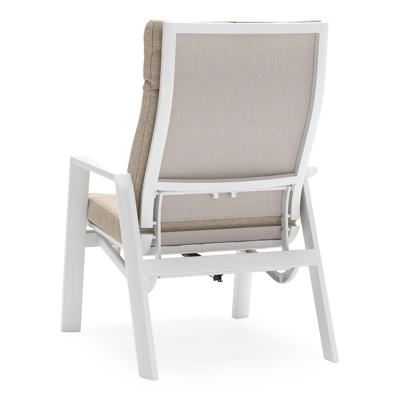 Prato loungestoel in wit aluminium met rustic weather+ softtouch kussen