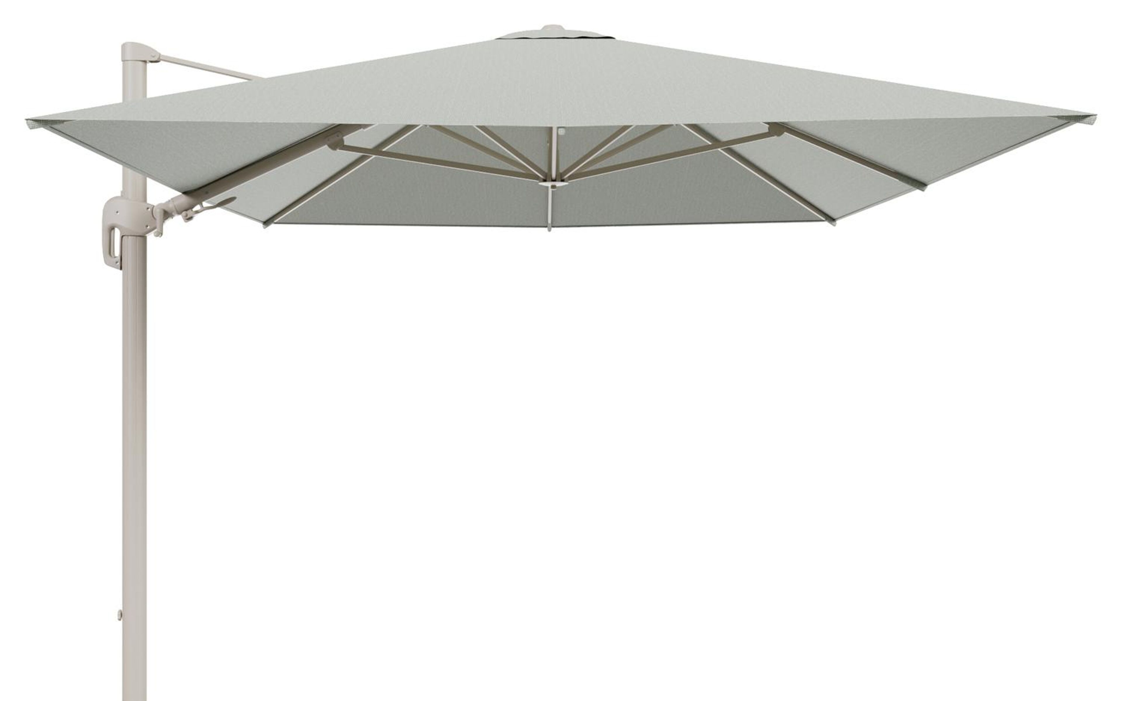 Rufina zweefparasol tiltfunctie in beige aluminium en parasoldoek in All Weather Sunbrella® Luxe Slow Spirea  - L1 400 x L2 300 cm (zonder voet) (zonder voet)