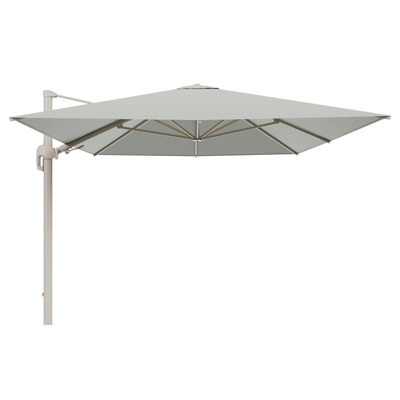 Rufina zweefparasol tiltfunctie in beige aluminium en parasoldoek in All Weather Sunbrella® Luxe Slow Spirea - L1 400 x L2 300 cm (zonder voet) (zonder voet)
