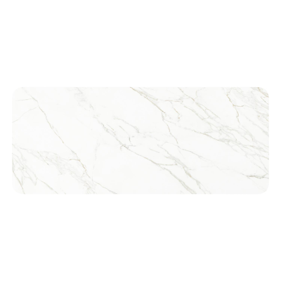 Orso tuintafel rechthoekig afgerond in wit aluminium en volkeramiek calacatta - L 240 x B 100 x H 73.5 cm