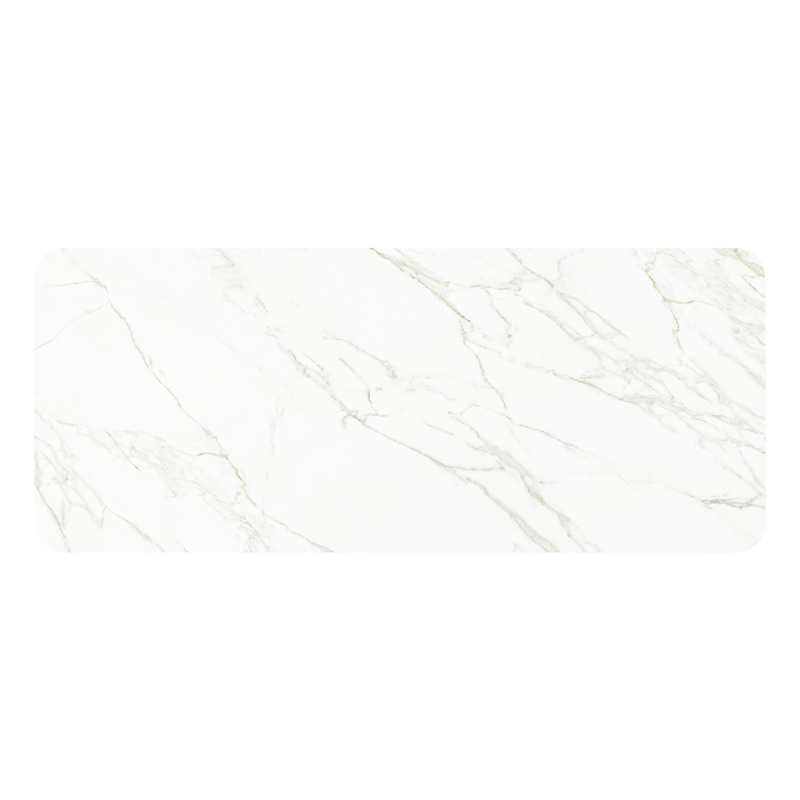 Orso tuintafel rechthoekig afgerond in wit aluminium en volkeramiek calacatta - L 240 x B 100 x H 73.5 cm