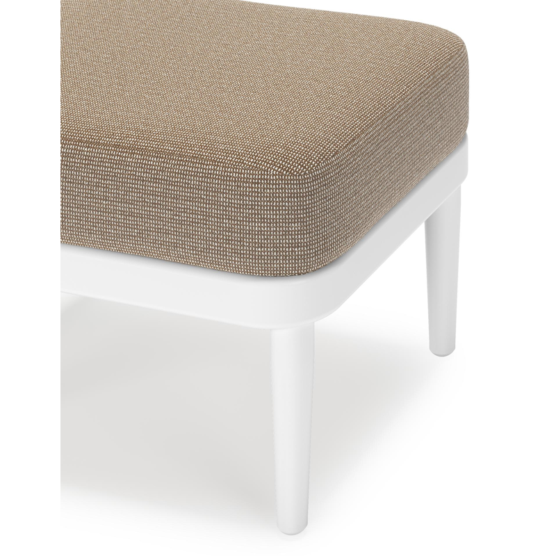 Pouf Orso en aluminium blanc et coussins en all weather solica Firenze Earth
