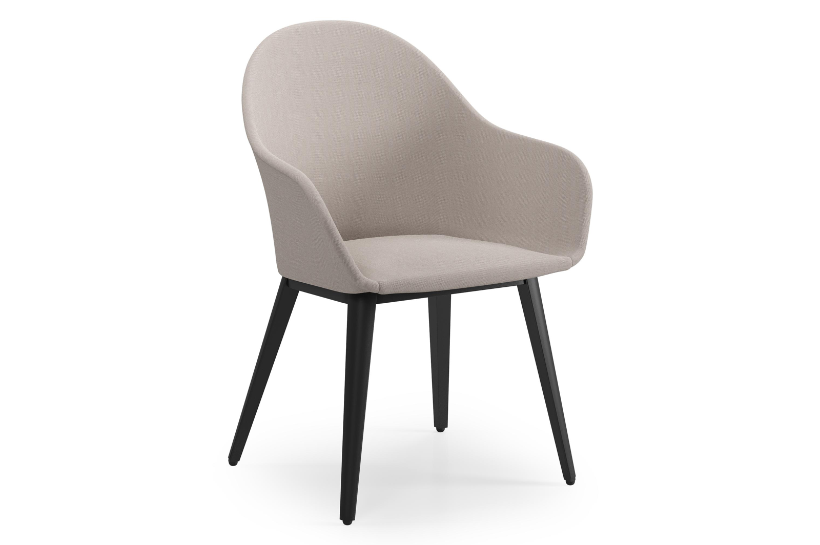 Cesano tuinstoel in zwart aluminium en beige dubbele textilene