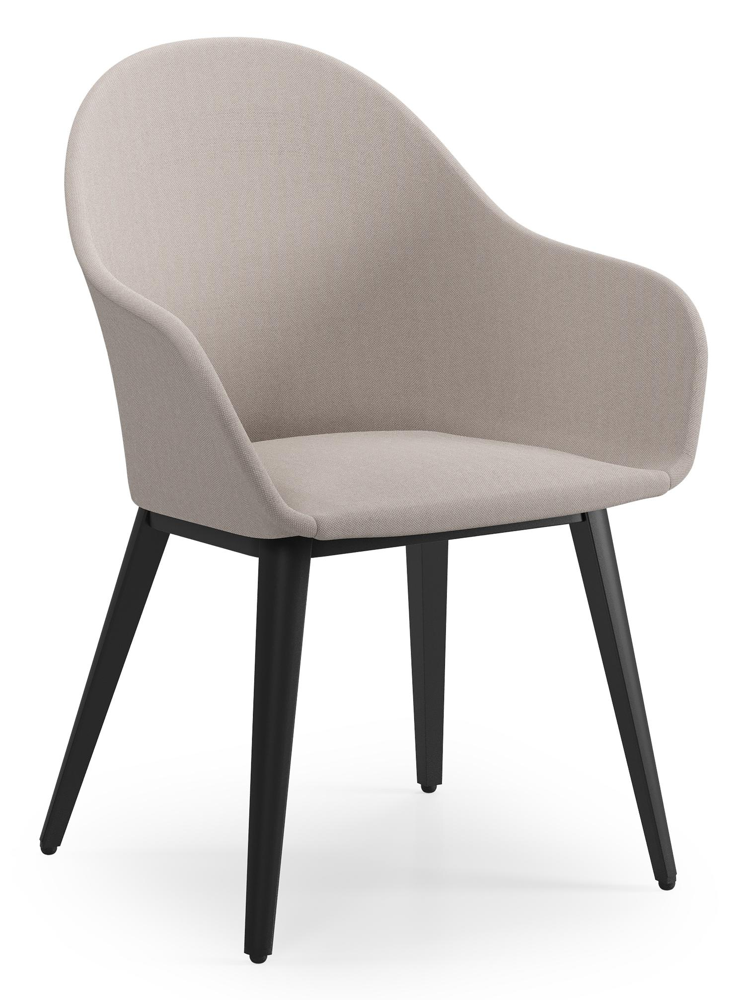 Cesano tuinstoel in zwart aluminium en beige dubbele textilene