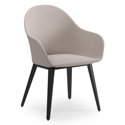 Cesano tuinstoel in zwart aluminium en beige dubbele textilene