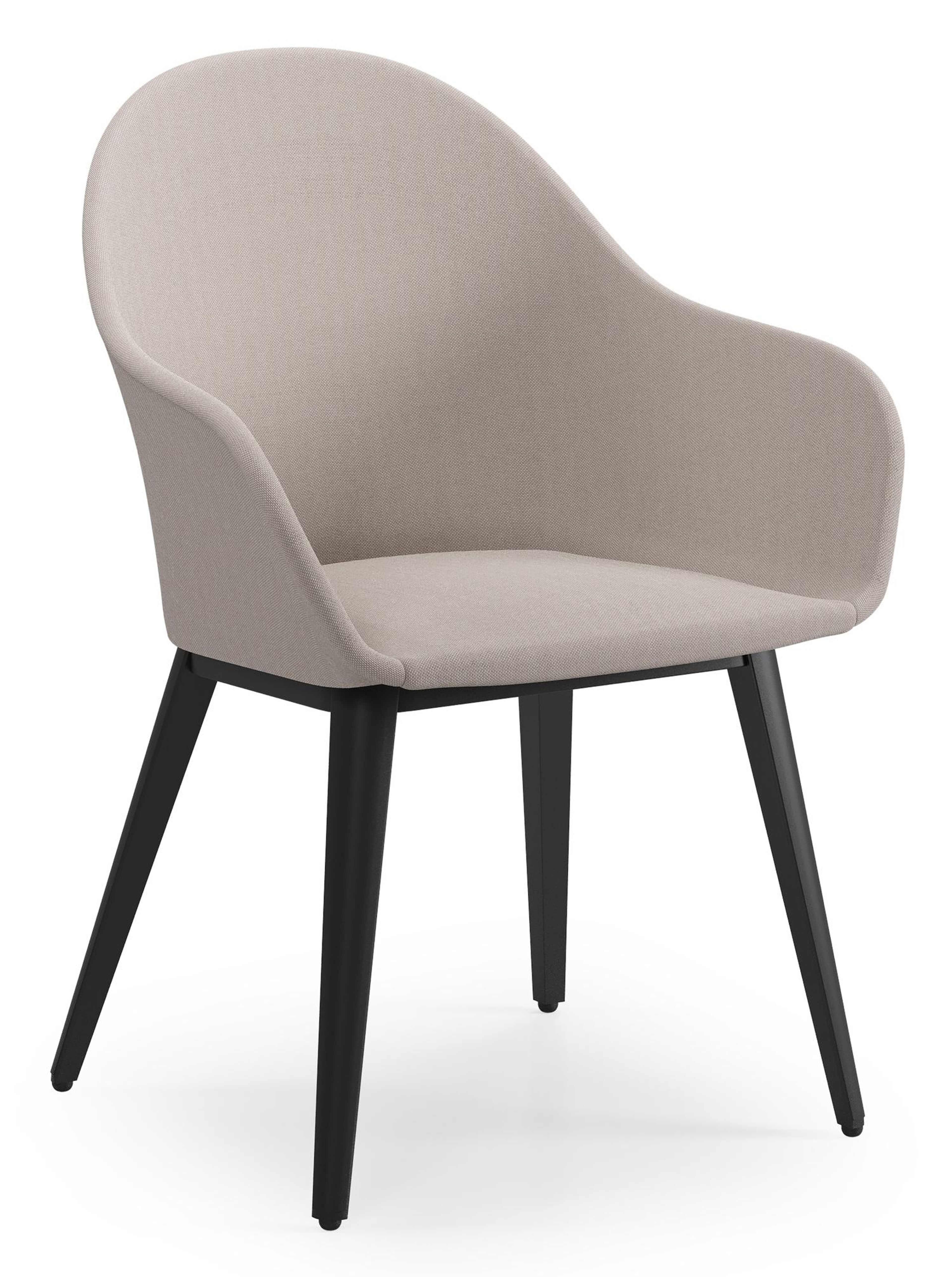 Cesano tuinstoel in zwart aluminium en beige dubbele textilene