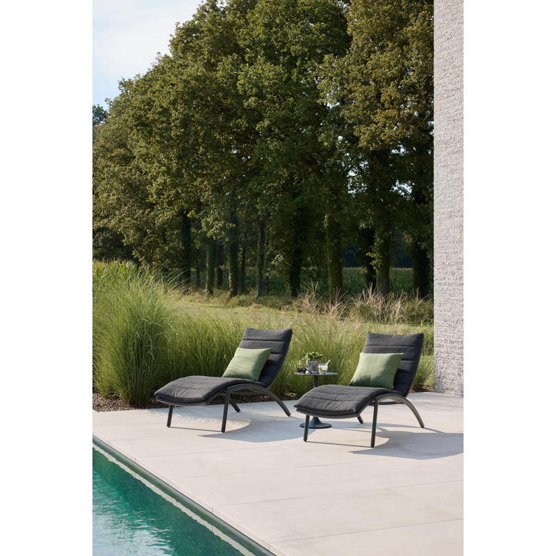 Siena ligbed in zwart aluminium en zwart textilene