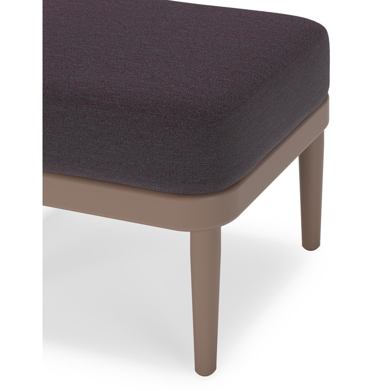 Pouf Orso en aluminium taupe et coussins en all weather sunbrella® luxe Tundra Red