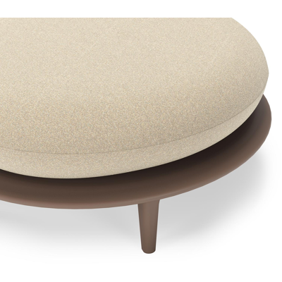 Bomero poef in taupe aluminium met soul papyrus all weather solica kussen