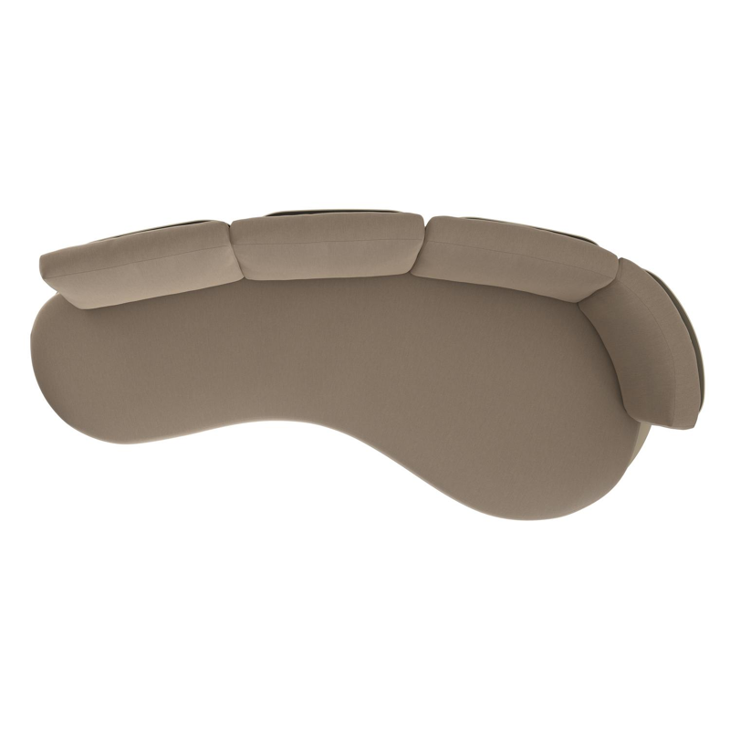 Canapé de jardin Donato en aluminium beige et coussins en all weather sunbrella® luxe natte heather grey