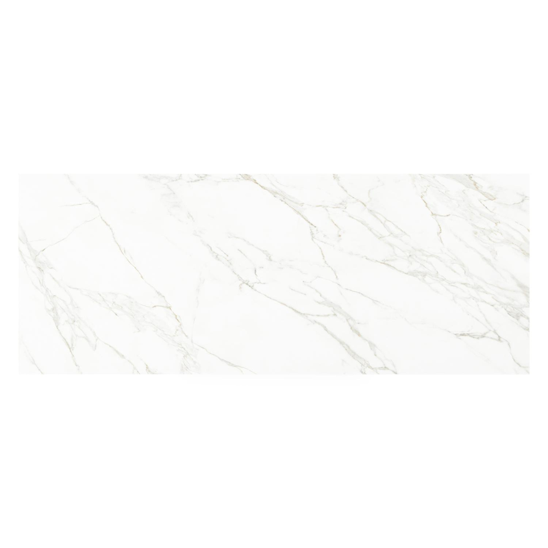 Table de jardin Cirello rectangulaire en aluminium noir et céramique pleine Calacatta - Lg. 280 x Lrg. 110 x Haut. 75 cm