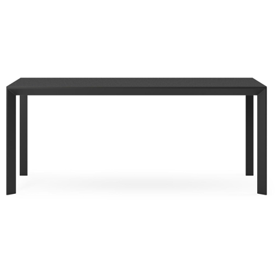 Table de jardin Malito en aluminium noir et céramique pleine nero black - Lg 180 x Larg. 80 x H 75 cm