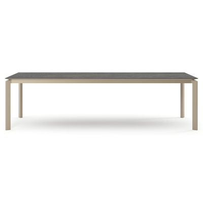 Cirello tuintafel rechthoekig in beige aluminium en volkeramiek Black Obsession - L 280 x B 110 x H 74.5 cm