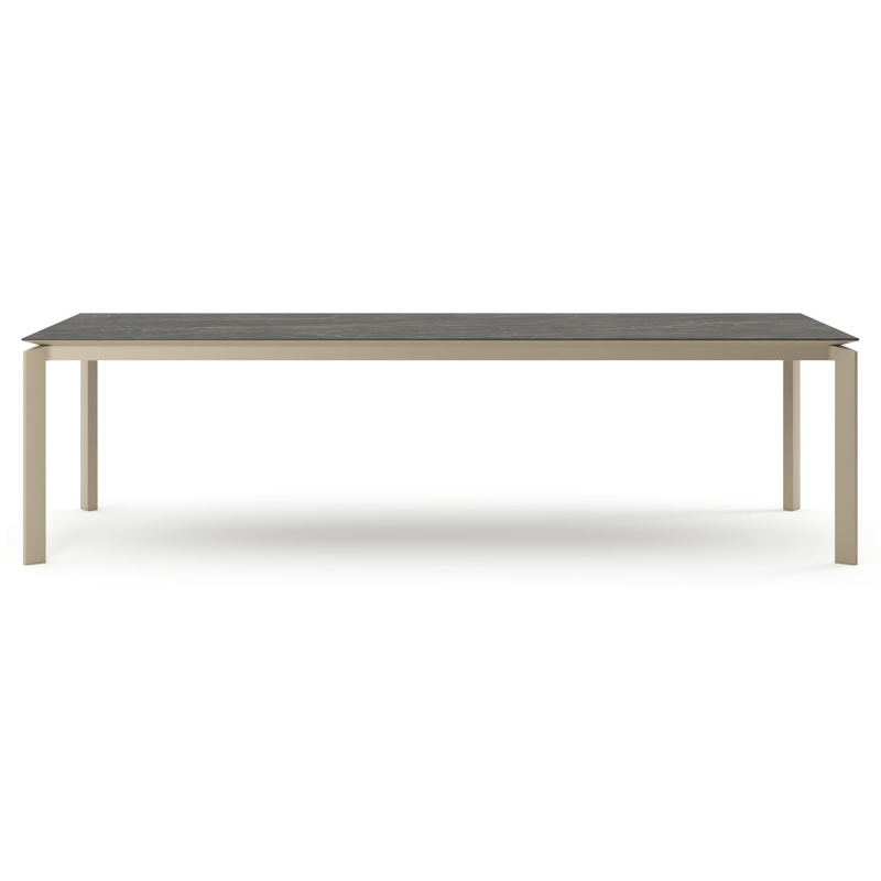 Cirello tuintafel rechthoekig in beige aluminium en volkeramiek Black Obsession - L 280 x B 110 x H 74.5 cm