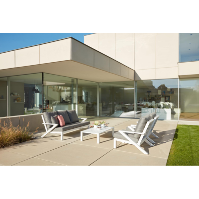 Table basse Cella en aluminium blanc - Lg 120 x larg. 69 x H 31 cm