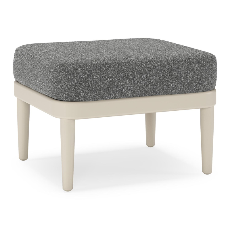 Pouf Orso en aluminium beige et coussins en all weather cosytica Catania Black