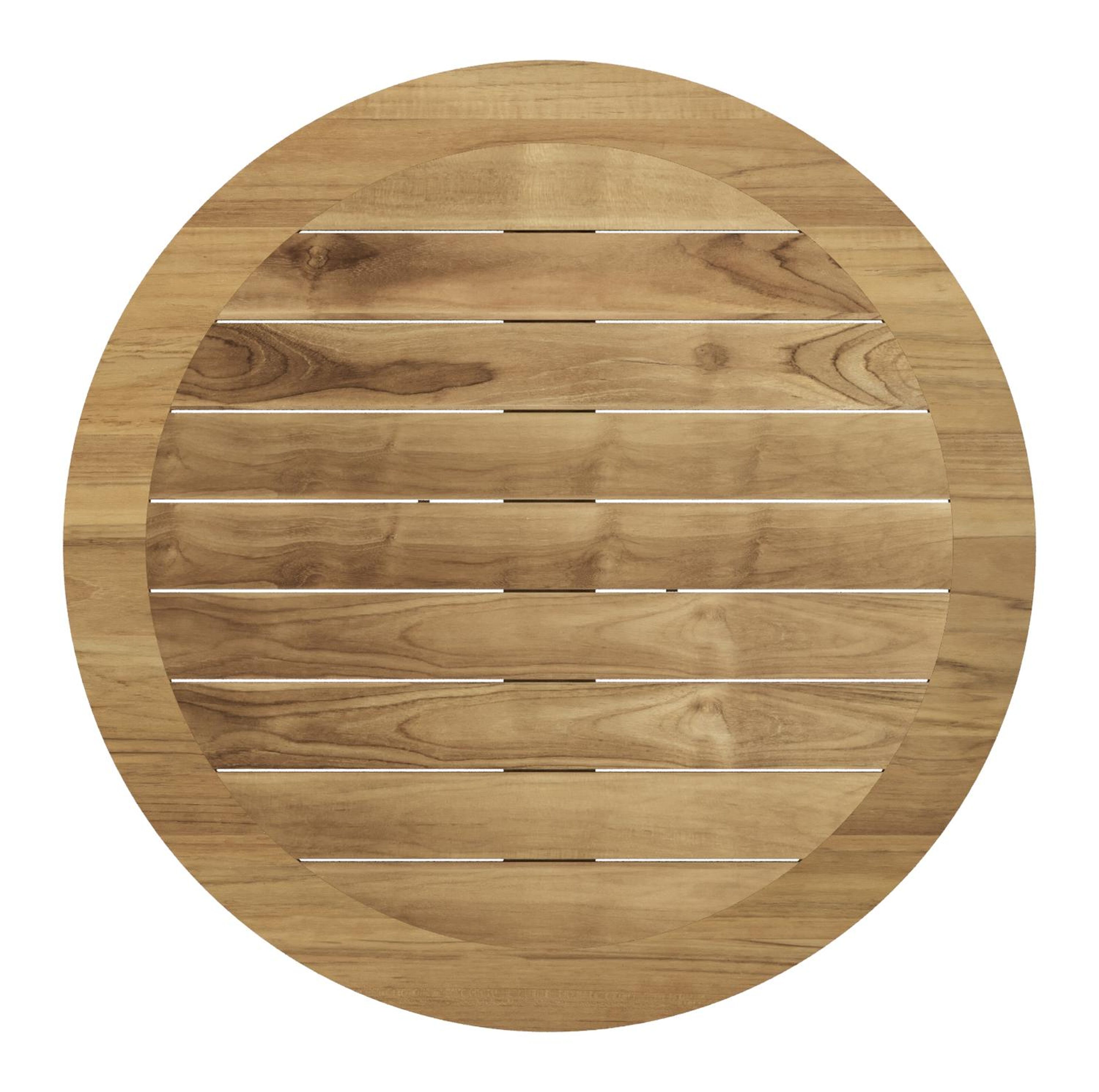 Pamplona tuintafel in beige aluminium en teak - Dia. 105 x H 72 cm