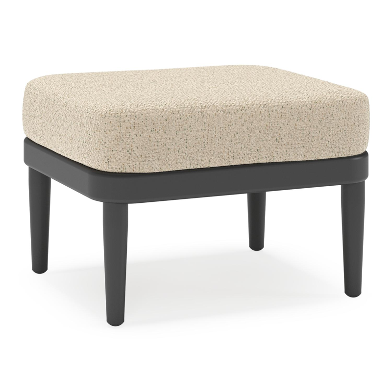 Pouf Orso en aluminium noir et coussins en all weather cosytica Bora Forest