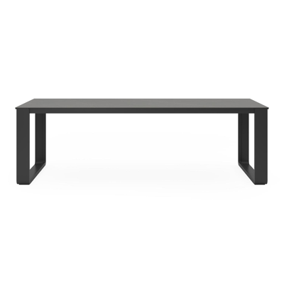 Table de jardin Atessa en aluminium noir et céramique pleine calatorao - Lg 240 x Larg, 100 x H 75 cm