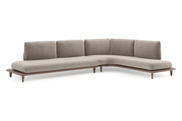 Chaise longue links + 3-zit