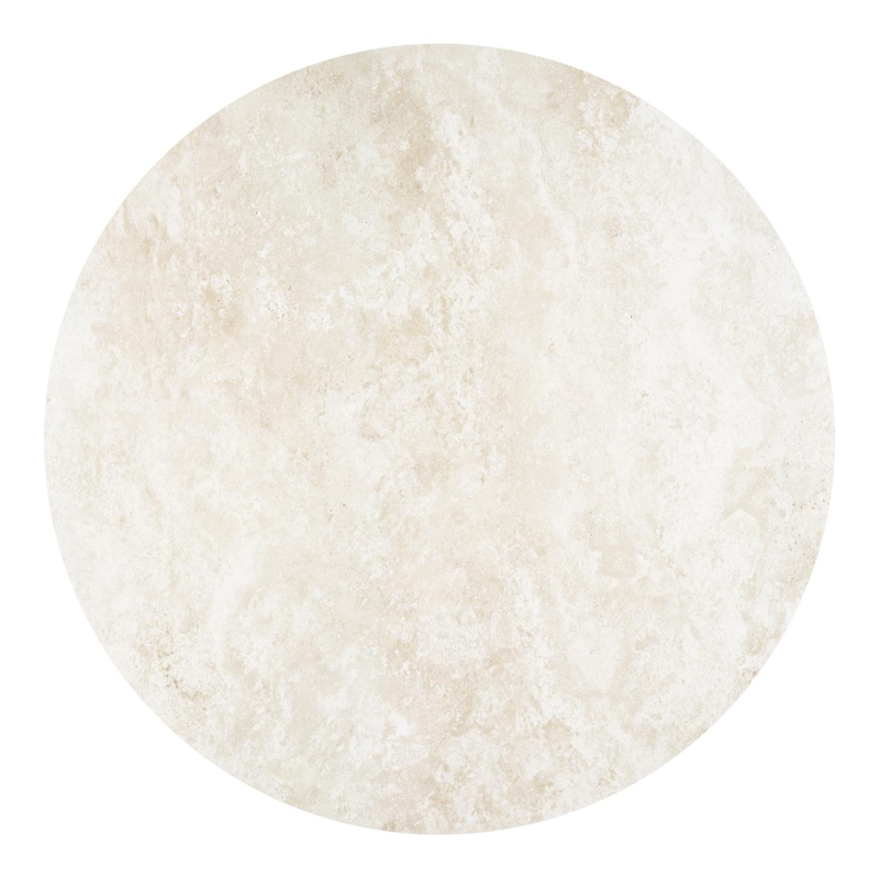 Fano tuintafel rond in wit aluminium en volkeramiek Rapolano dia. 148 cm