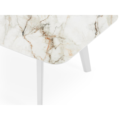 Lacrima tuintafel in wit aluminium en volkeramiek calacatta luxe - L 255 x B 115 x H 74 cm