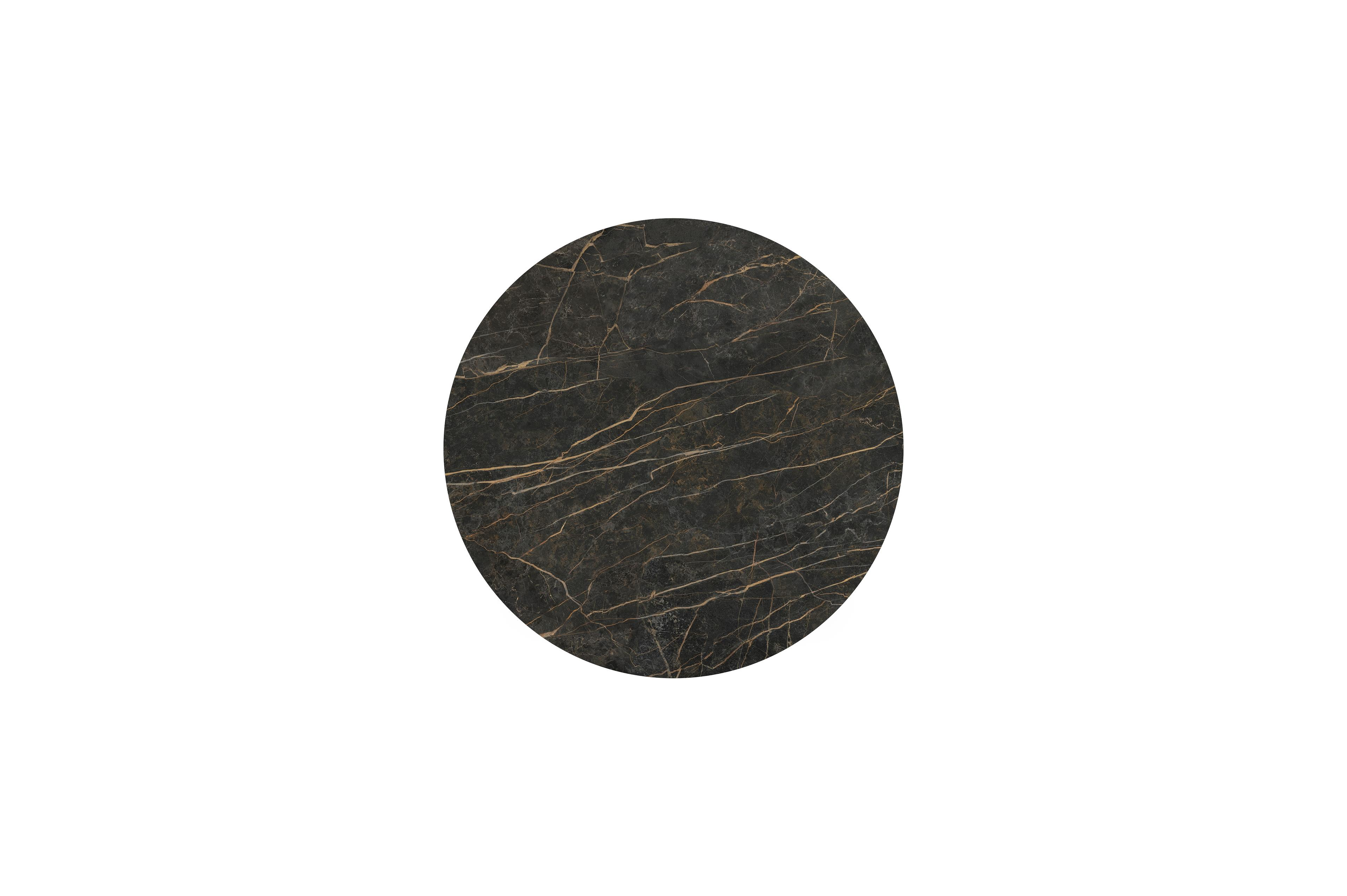 Table de jardin Donato en aluminium noir et céramique pleine black obsession - Dia. 148 x H 76 cm