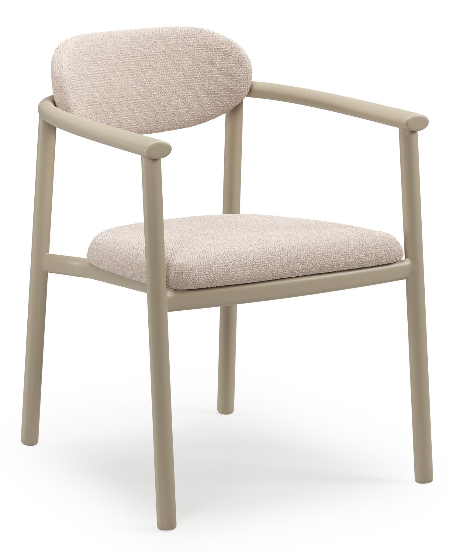 Chaise de jardin Ravo en aluminium beige et coussin en All Weather Sunbrella Luxe Wander Pilat