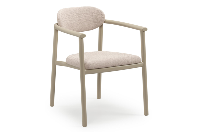 Ravo tuinstoel in beige aluminium met All Weather Sunbrella Luxe Wander Pilat kussen