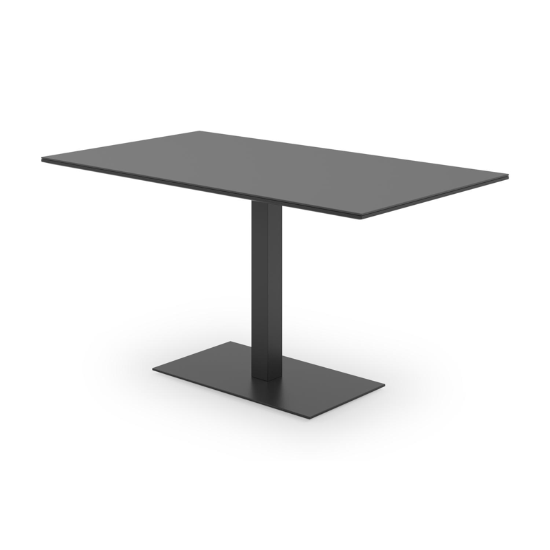 Piemonte tuintafel rechthoekig in zwart aluminium en volkeramiek nero black - L 140 x B 80 x H 73 cm