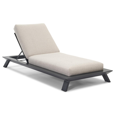 Cesano verstelbaar ligbed in zwart aluminium met catania sand all weather cosytica kussen