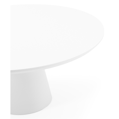 Donato tuintafel in wit aluminium en volkeramiek arctic white - Dia. 148 x H 76 cm