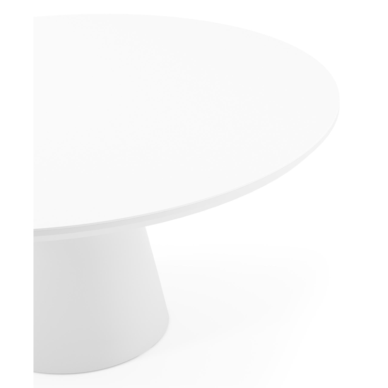 Donato tuintafel in wit aluminium en volkeramiek arctic white - Dia. 148 x H 76 cm