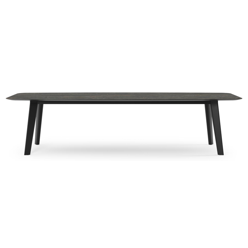 Table de jardin Lacrima en aluminium noir et céramique pleine black obsession - Lg 315 x Larg. 115 x H 74 cm