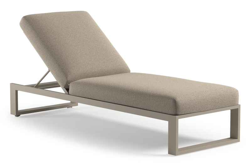 Verato verstelbaar ligbed in beige aluminium met marbella beige all weather cosytica