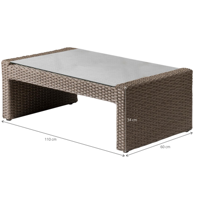 Roma loungeset bruin-lichtbruin - wicker en polyester - 1 persoon