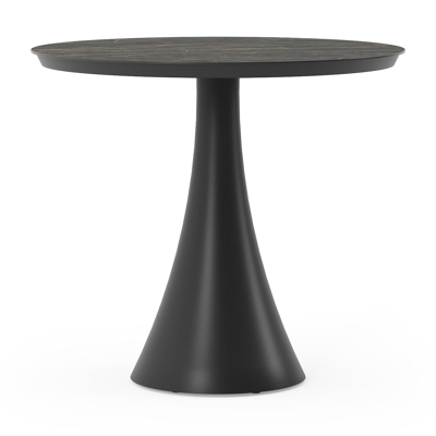 Table de jardin Fano en aluminium noir et céramique pleine black obsession - Dia. 85 x H 75 cm