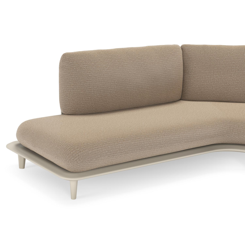Bomero loungehoek in beige aluminium met firenze earth all weather solica kussen