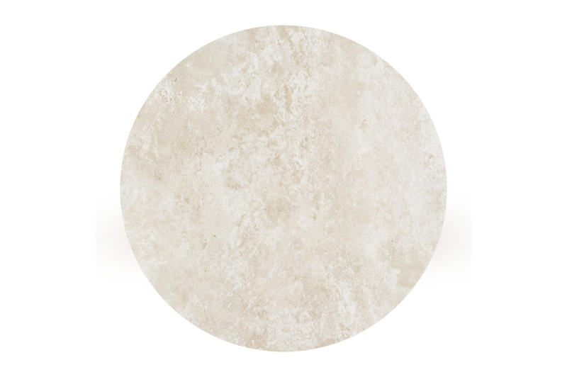 Table de basse Bomero en teck et céramique pleine Rapolano - Diam. 85 cm