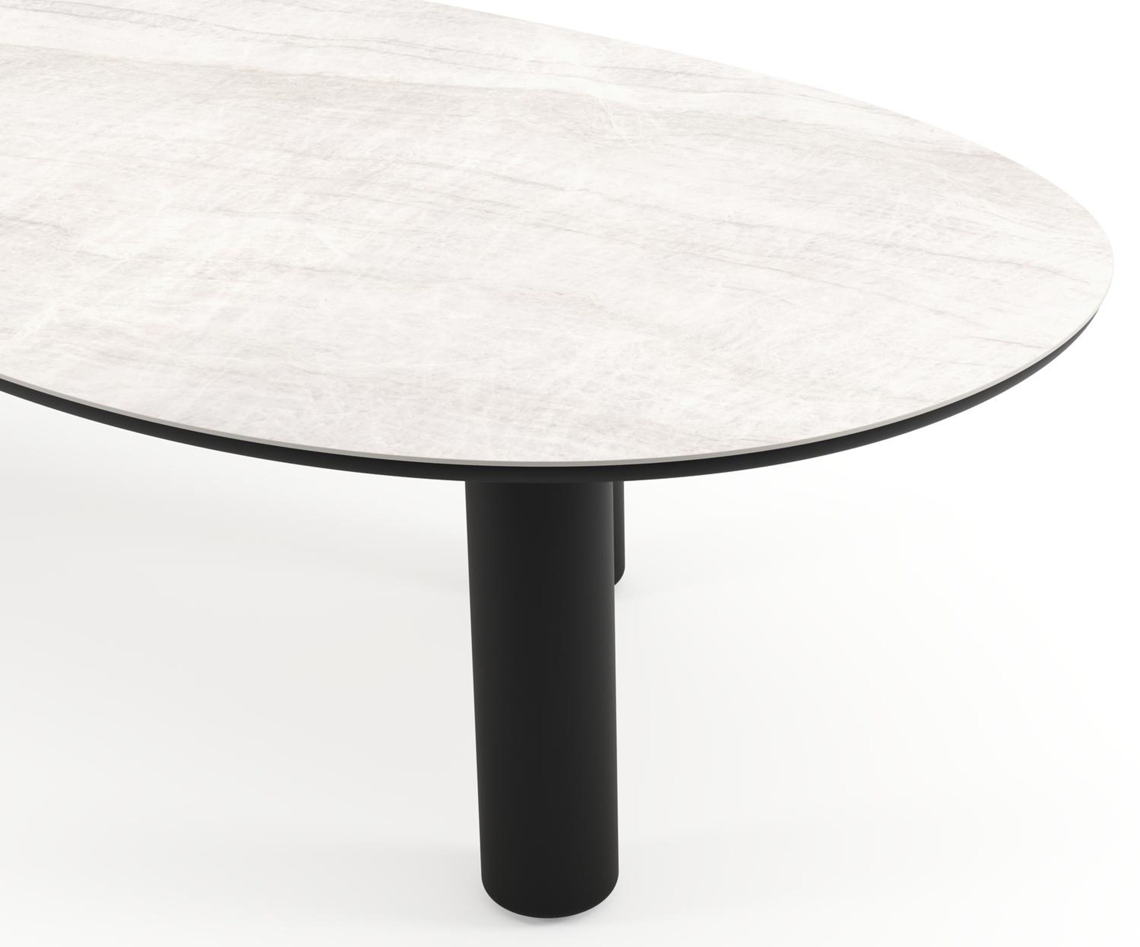 Amico tuintafel organisch in zwart aluminium en volkeramiek Taj Mahal - L 320 x B 145 x H 74 cm