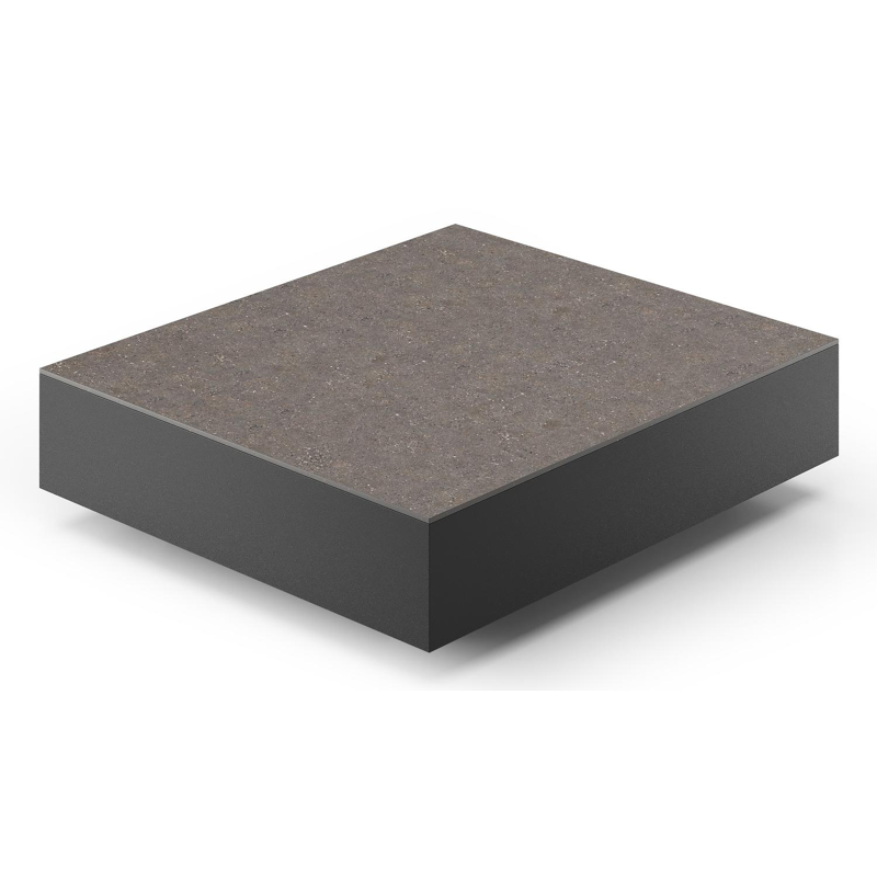 Como loungetafel in zwart aluminium en wulong volkeramiek - L 70 x B 80 x H 20 cm