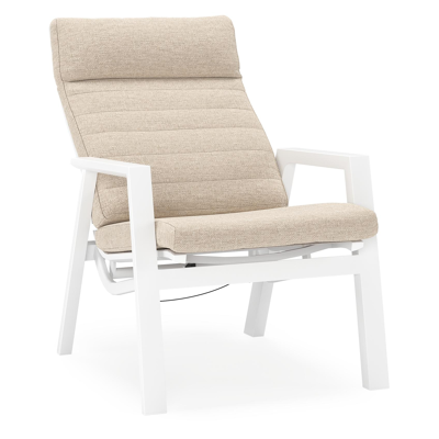 Prato loungestoel in wit aluminium met rustic weather+ softtouch kussen