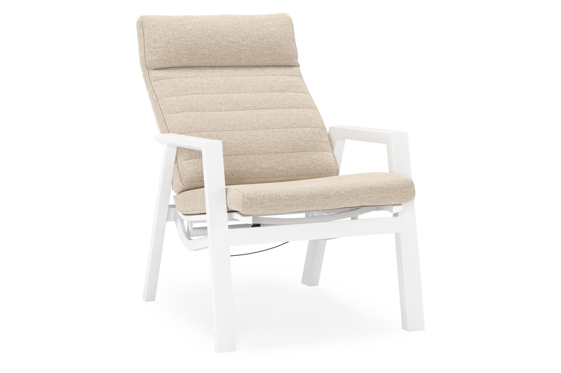 Prato loungestoel in wit aluminium met rustic weather+ softtouch kussen