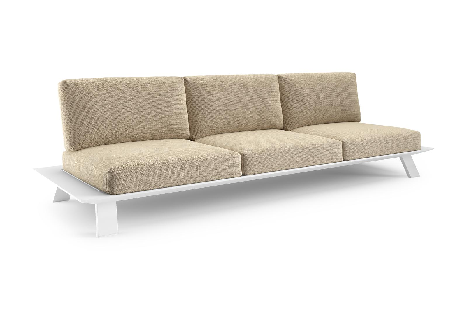 Cesano loungebank in wit aluminium met althea camel all weather Cosytica kussen